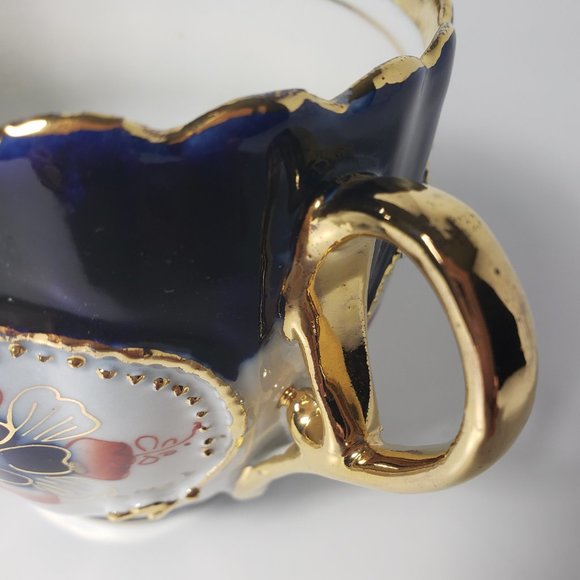 Ornate Vintage German Cup/Saucer, Cobalt & Gold - Picture 8 of 10